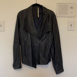 Navy leather jacket